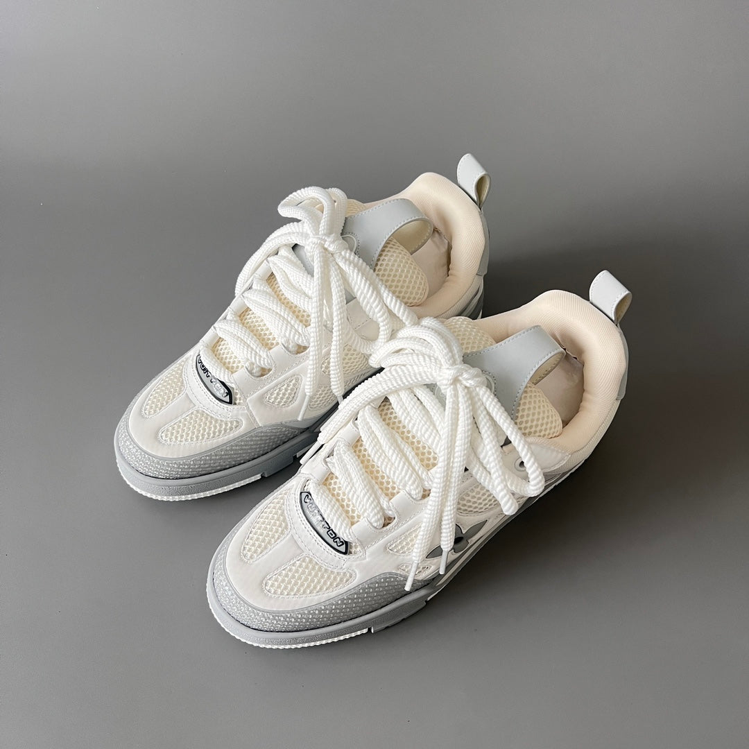 Louis Vuitton Men's Skate Sneakers, White & Grey